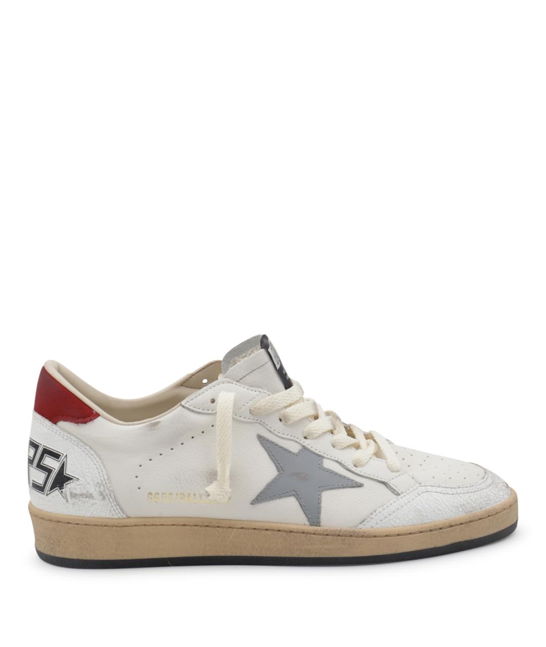 GOLDEN GOOSE Белые кожаные низкие кроссовки / кеды, фото 1