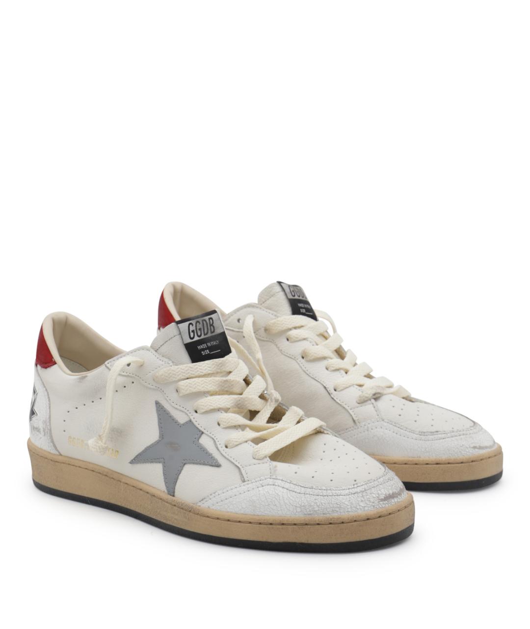 GOLDEN GOOSE Белые кожаные низкие кроссовки / кеды, фото 3
