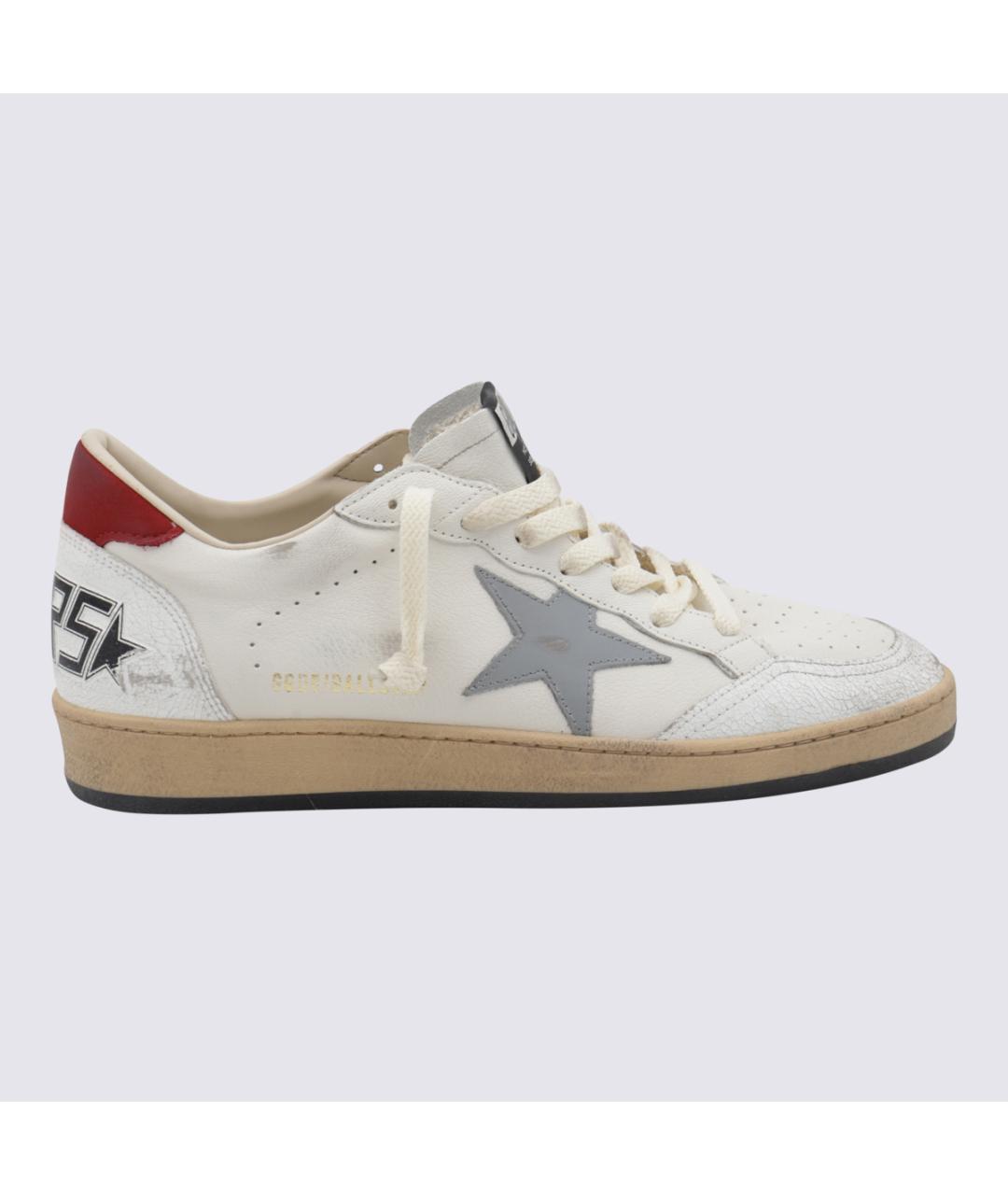 GOLDEN GOOSE Белые кожаные низкие кроссовки / кеды, фото 2