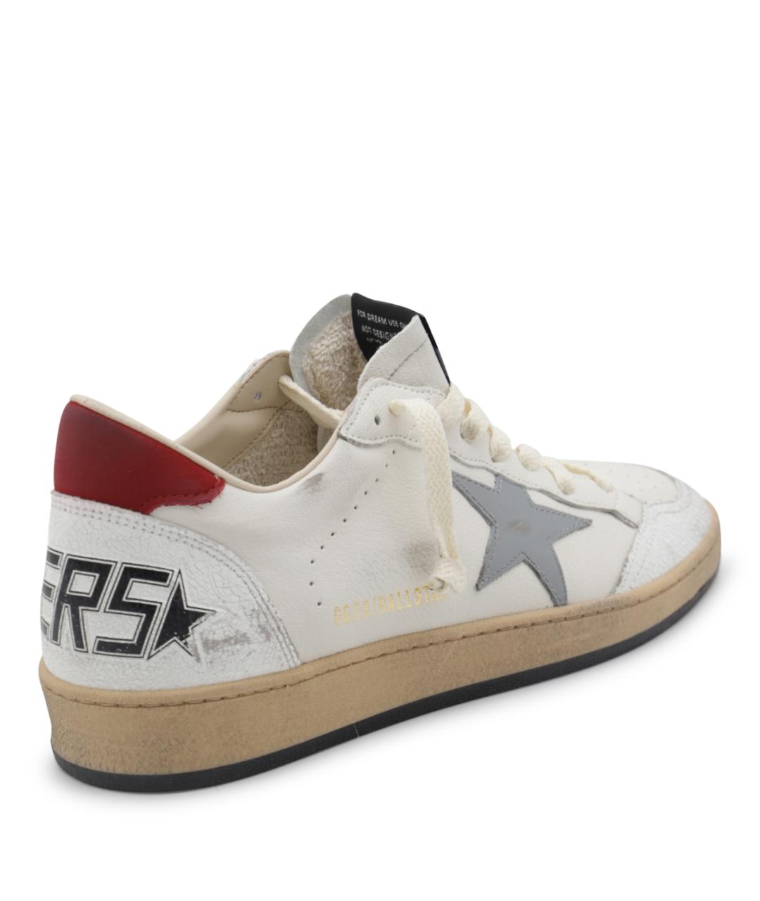 GOLDEN GOOSE Белые кожаные низкие кроссовки / кеды, фото 5