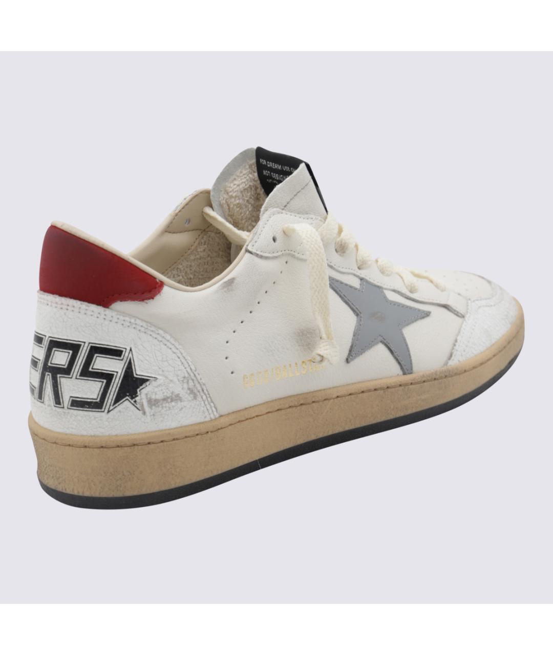 GOLDEN GOOSE Белые кожаные низкие кроссовки / кеды, фото 4