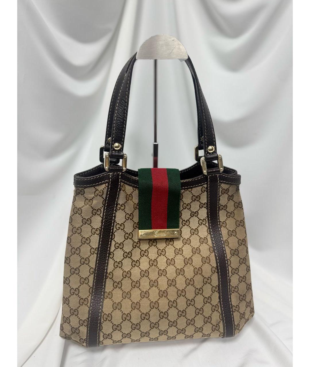 GUCCI Коричневая кожаная сумка с короткими ручками, фото 2