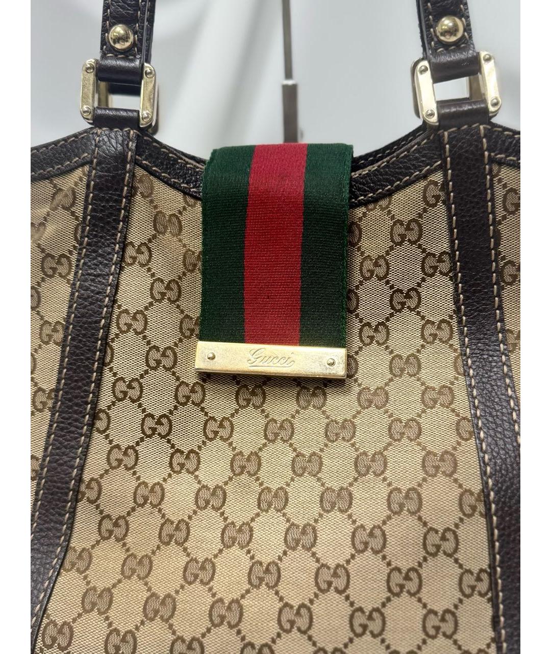 GUCCI Коричневая кожаная сумка с короткими ручками, фото 4