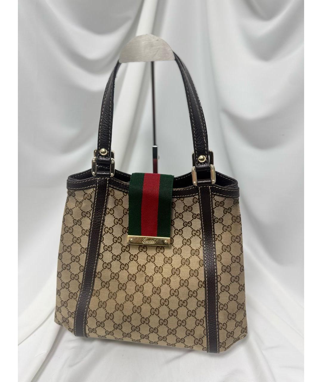 GUCCI Коричневая кожаная сумка с короткими ручками, фото 3