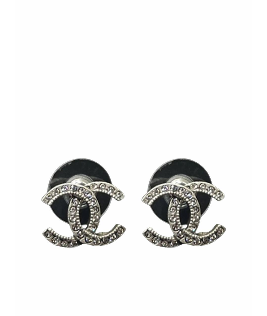 CHANEL Серебряные металлические серьги, фото 1