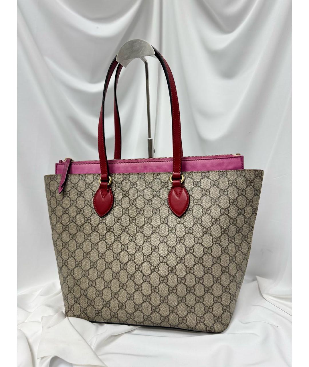 GUCCI Розовая кожаная сумка с короткими ручками, фото 3