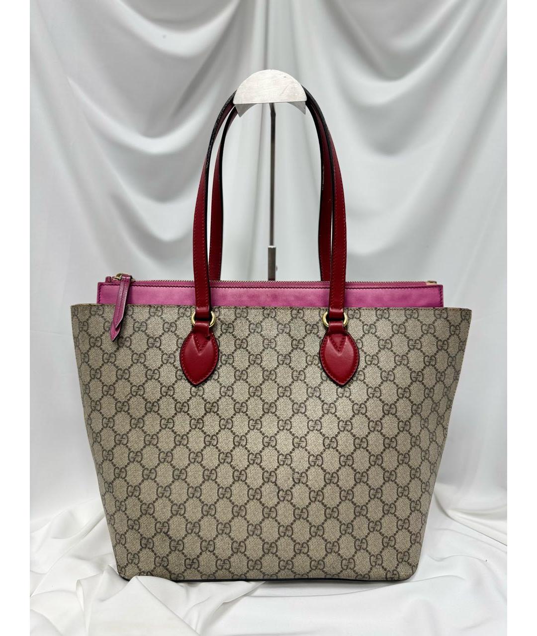 GUCCI Розовая кожаная сумка с короткими ручками, фото 4