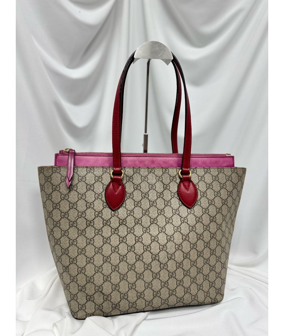 GUCCI Розовая кожаная сумка с короткими ручками, фото 2