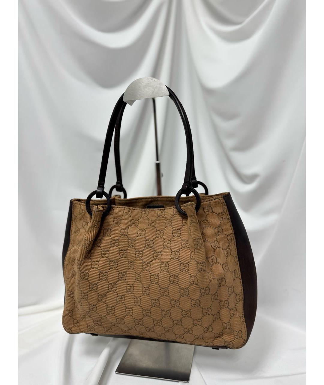 GUCCI Коричневая кожаная сумка с короткими ручками, фото 3