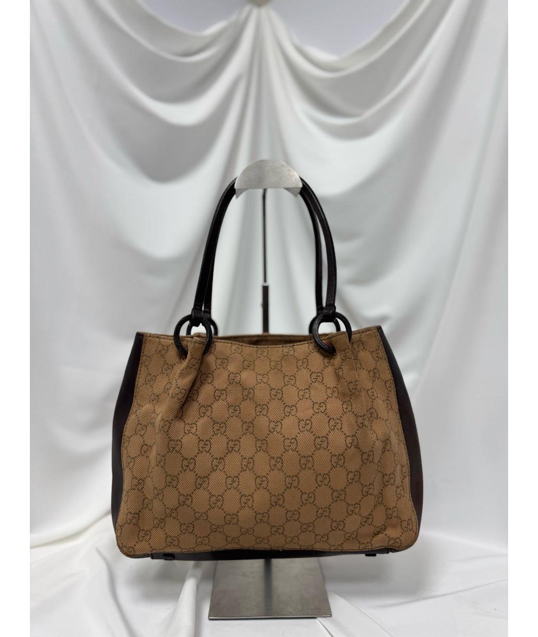 GUCCI Коричневая кожаная сумка с короткими ручками, фото 5