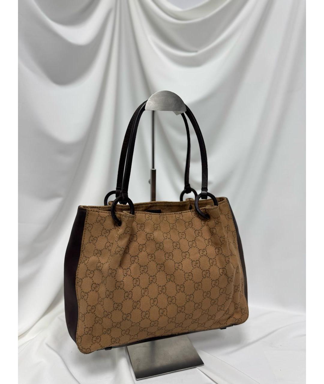 GUCCI Коричневая кожаная сумка с короткими ручками, фото 4