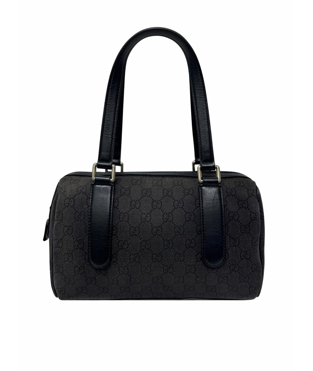 GUCCI Антрацитовая кожаная сумка с короткими ручками, фото 5