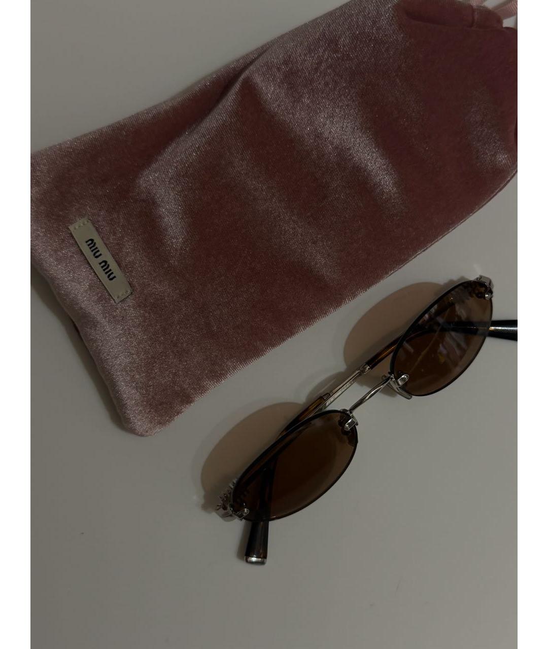 MIU MIU Коричневые солнцезащитные очки, фото 4