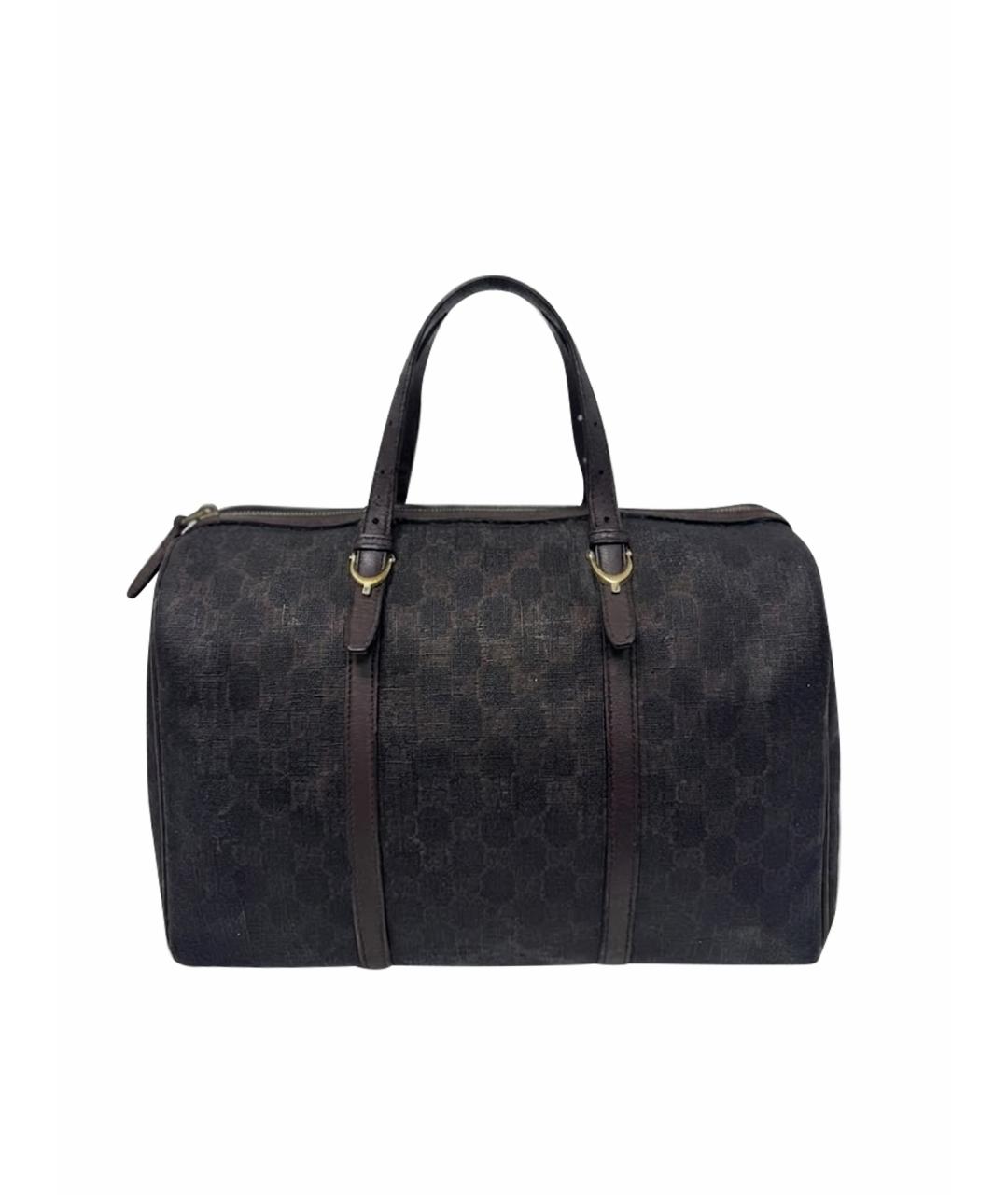 GUCCI Черная кожаная сумка с короткими ручками, фото 1