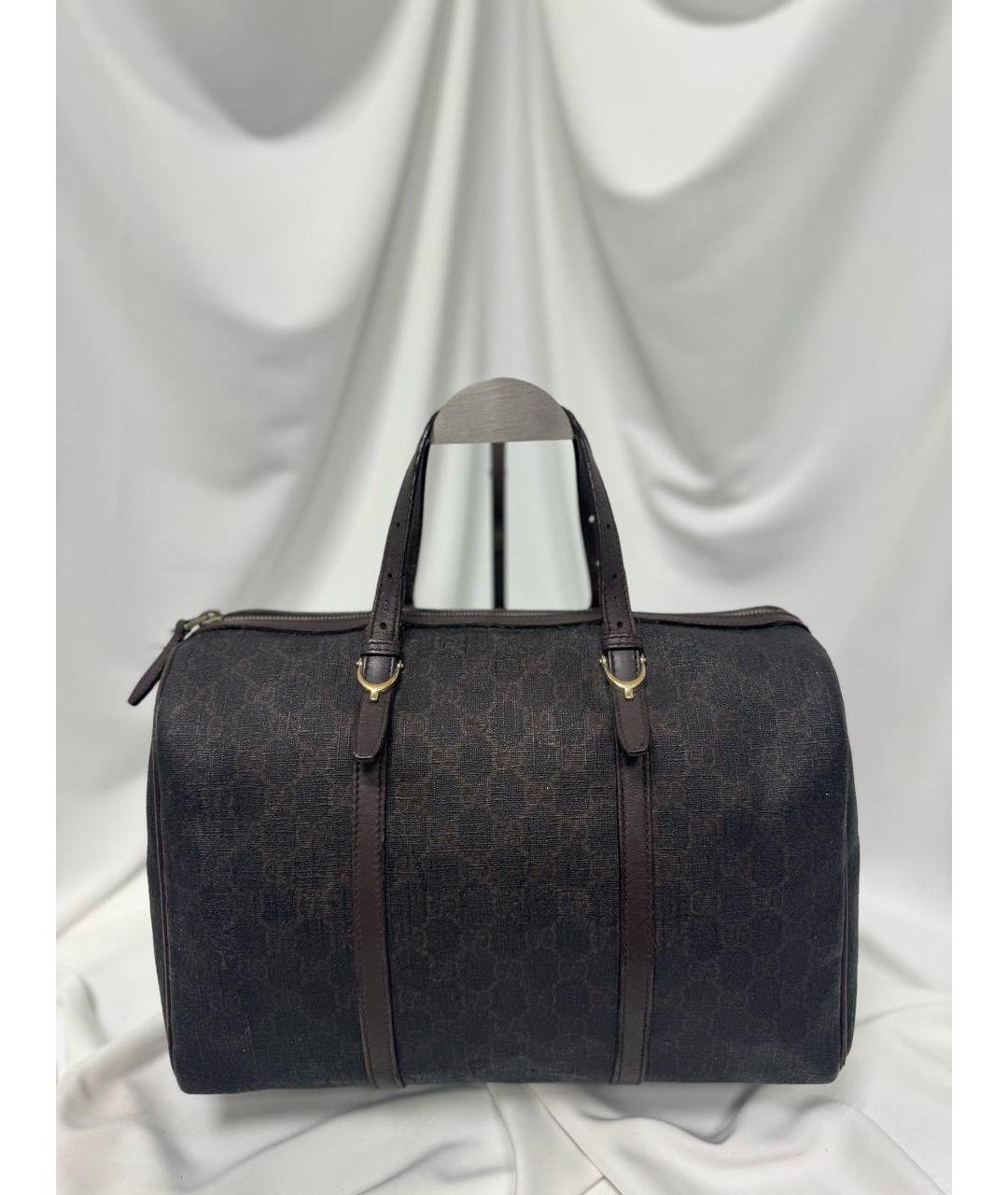 GUCCI Черная кожаная сумка с короткими ручками, фото 4