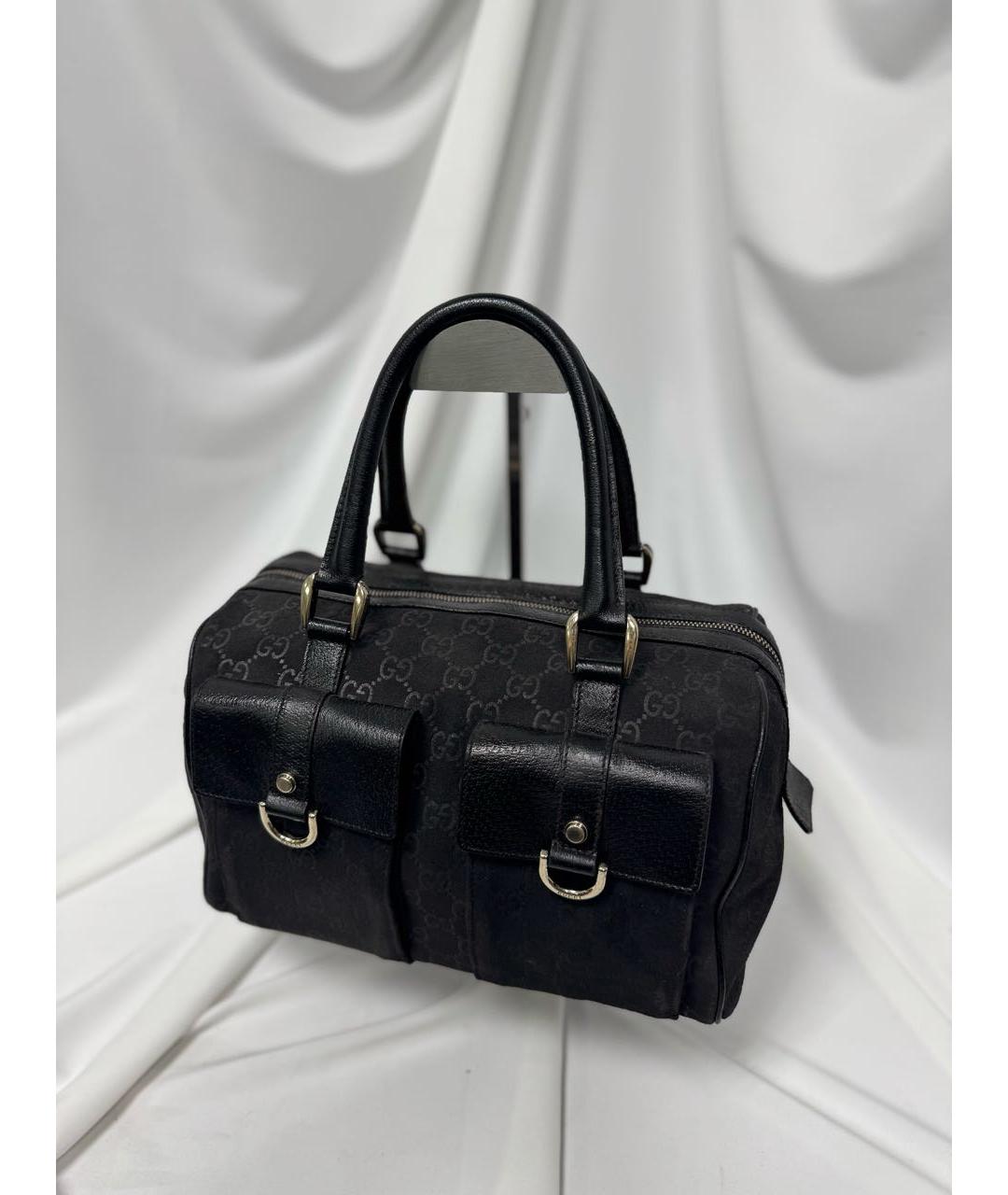 GUCCI Черная замшевая сумка с короткими ручками, фото 2