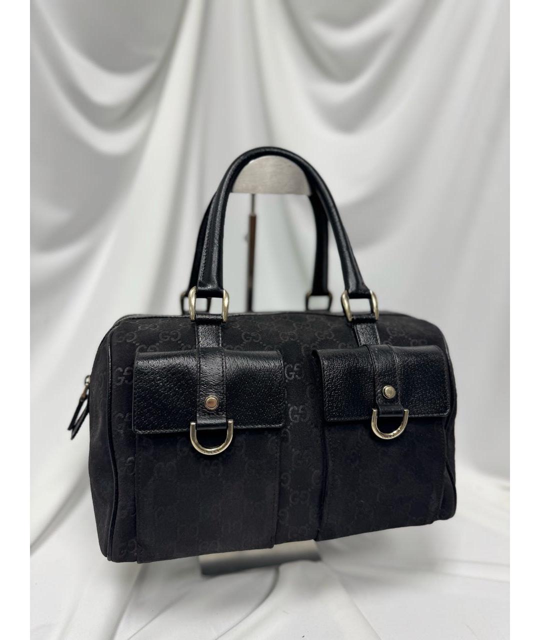 GUCCI Черная замшевая сумка с короткими ручками, фото 3
