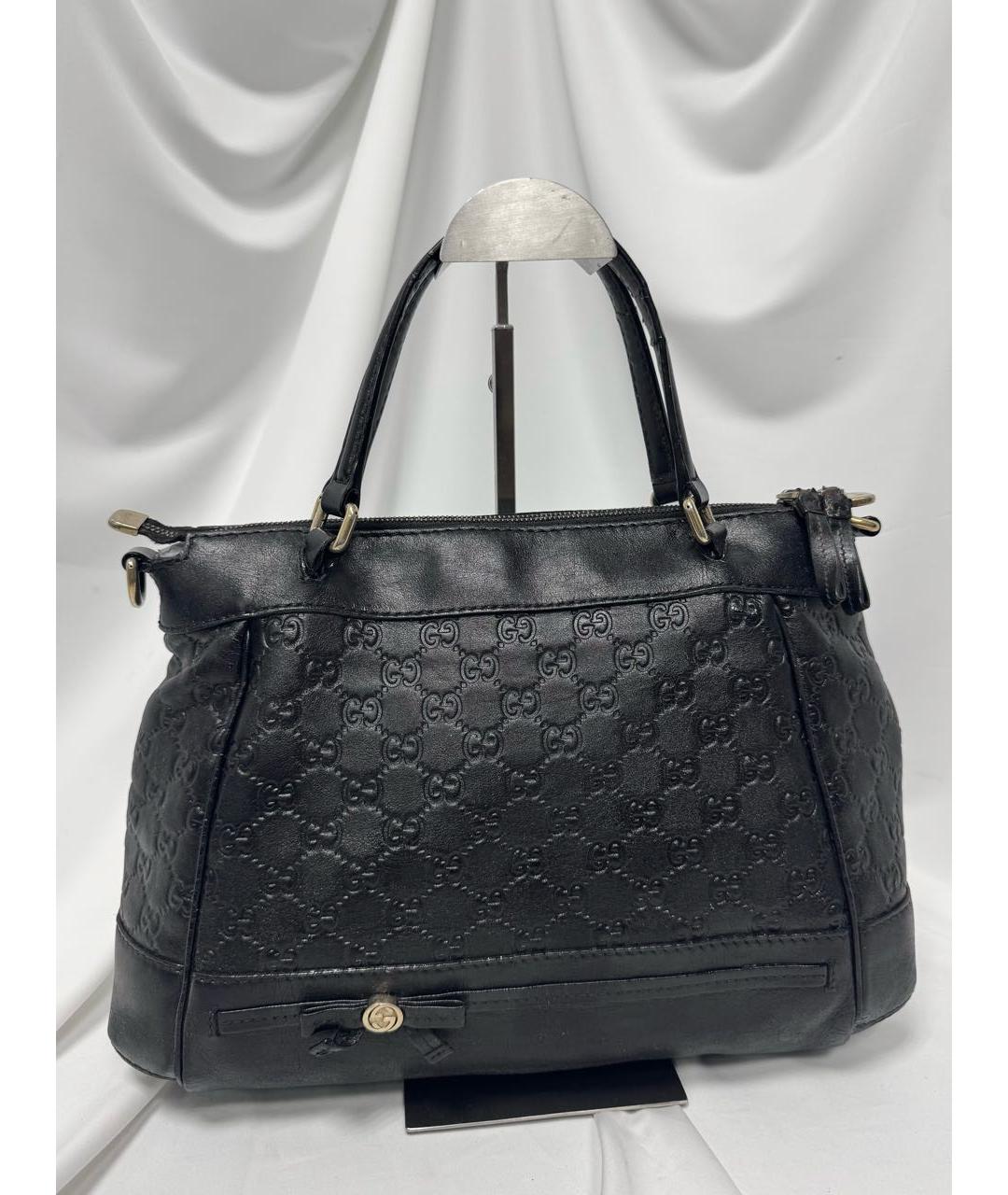 GUCCI Черная кожаная сумка с короткими ручками, фото 3