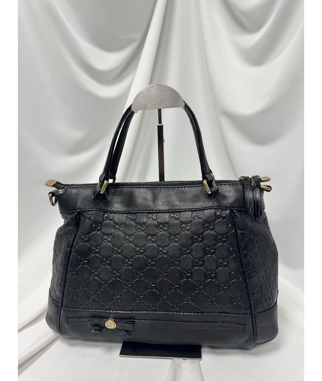 GUCCI Черная кожаная сумка с короткими ручками, фото 2