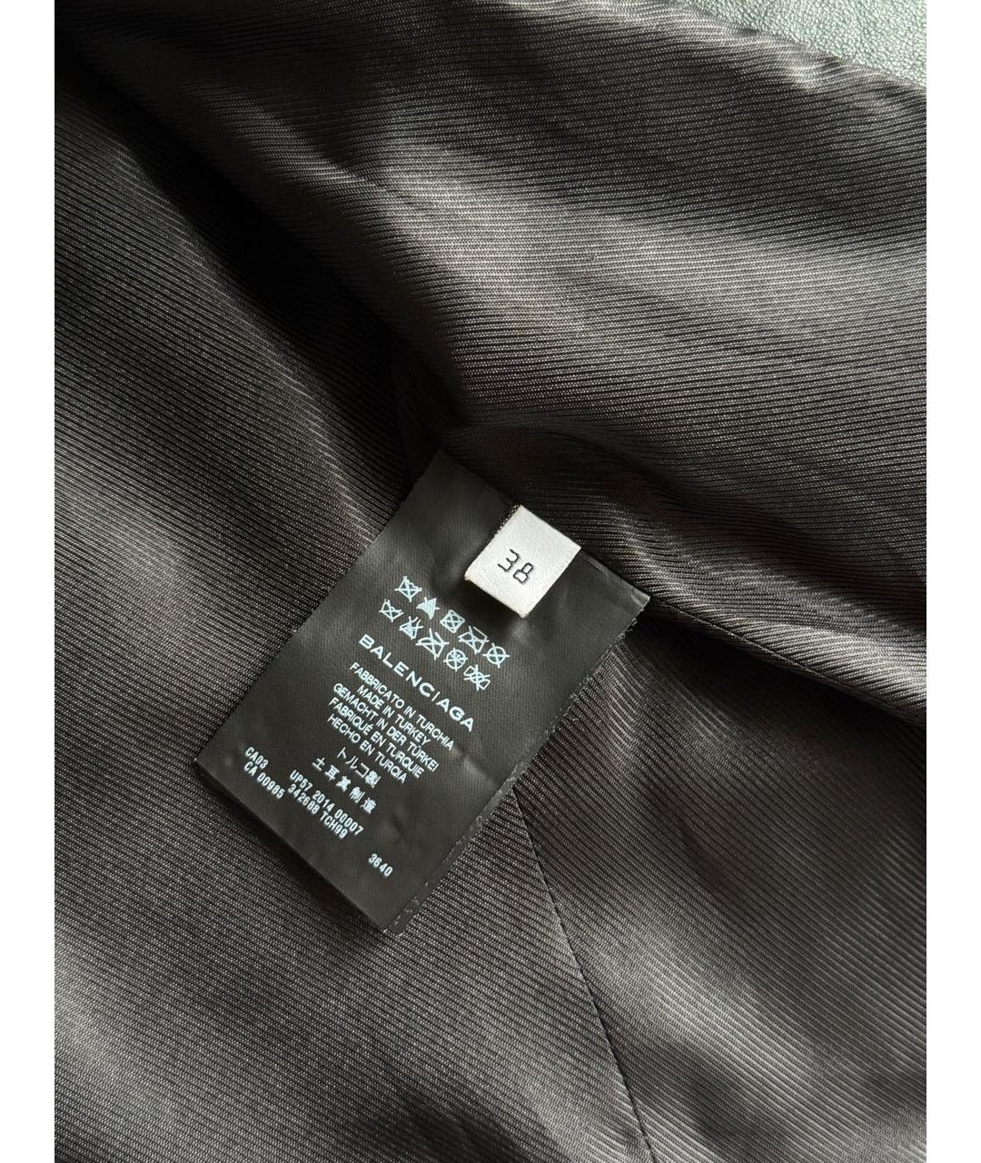 BALENCIAGA Черная кожаная куртка, фото 7