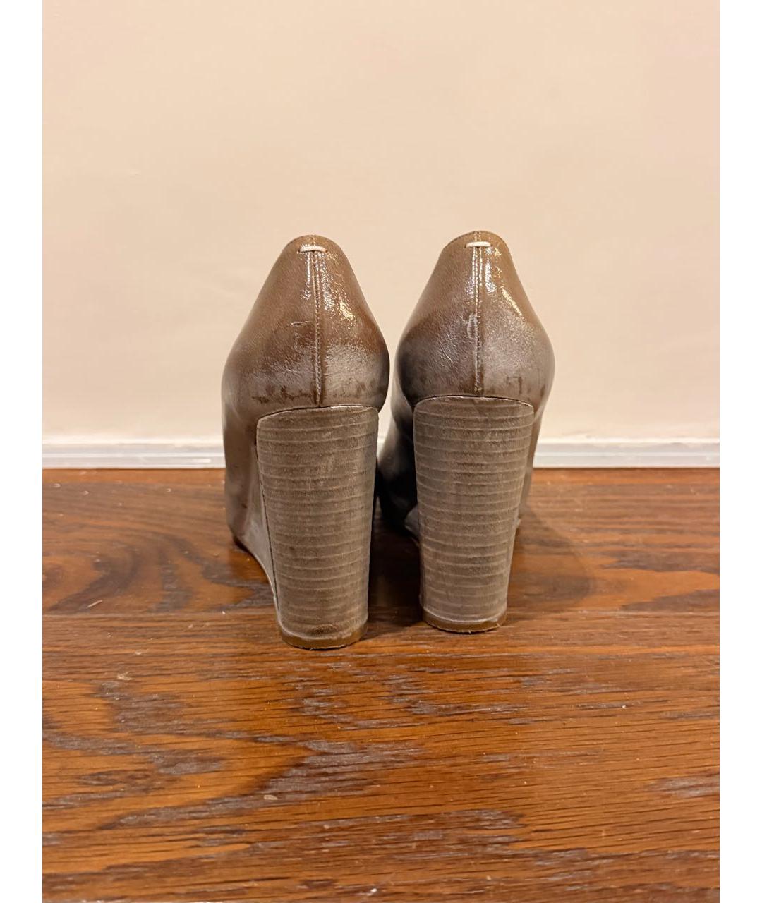MAISON MARGIELA Бежевые кожаные туфли, фото 4