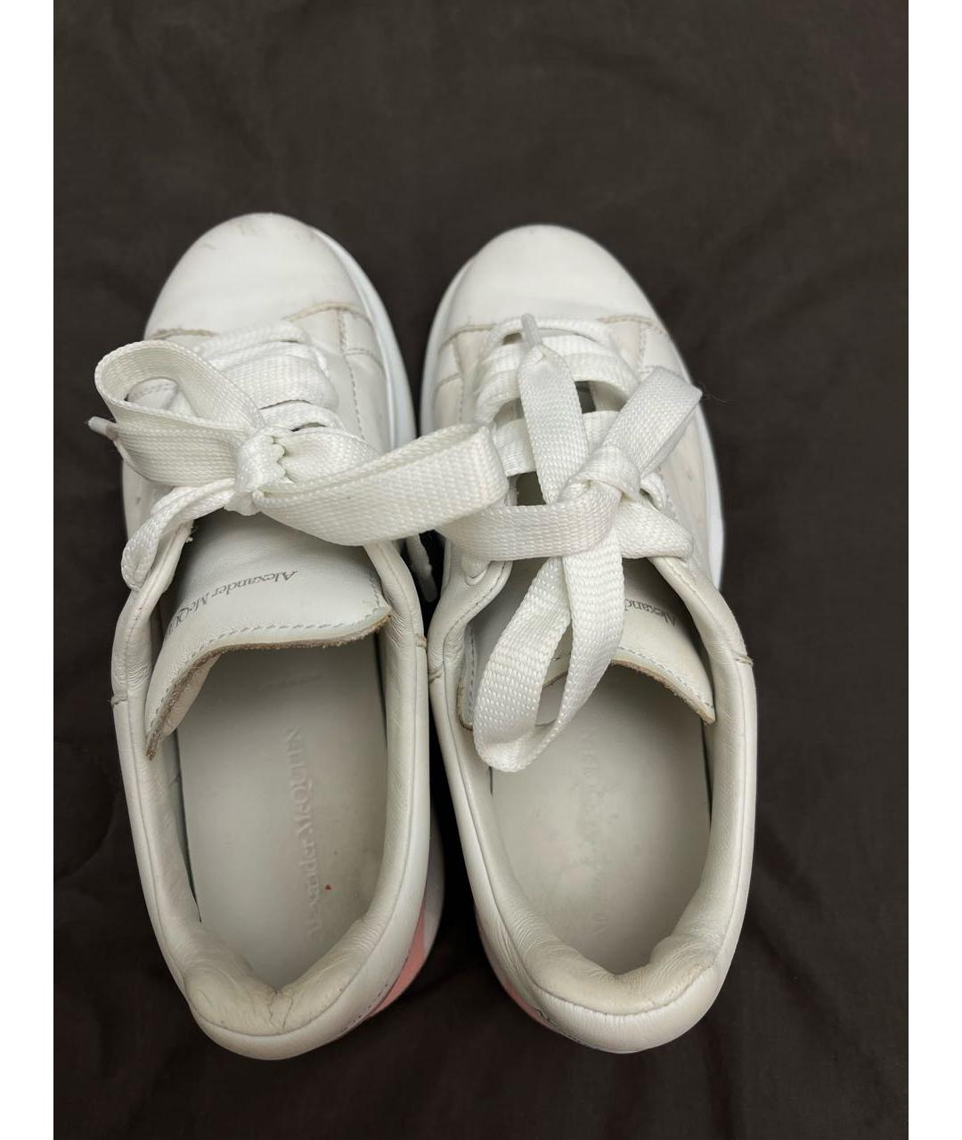 ALEXANDER MCQUEEN Белые кожаные кеды, фото 3