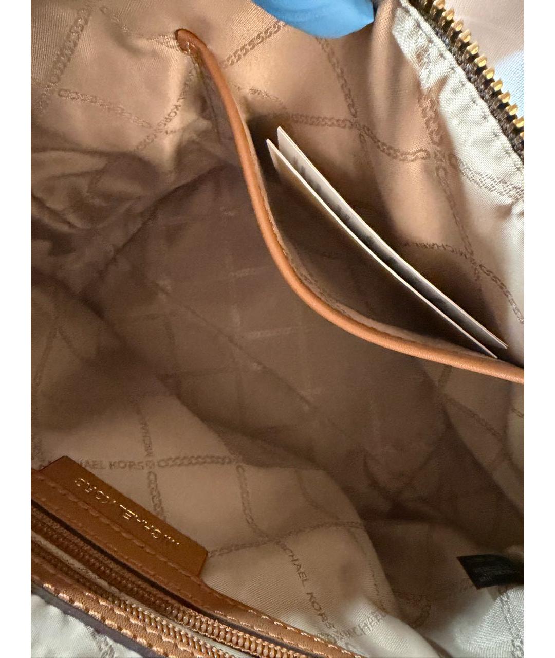 MICHAEL KORS Коричневая сумка через плечо из искусственной кожи, фото 4