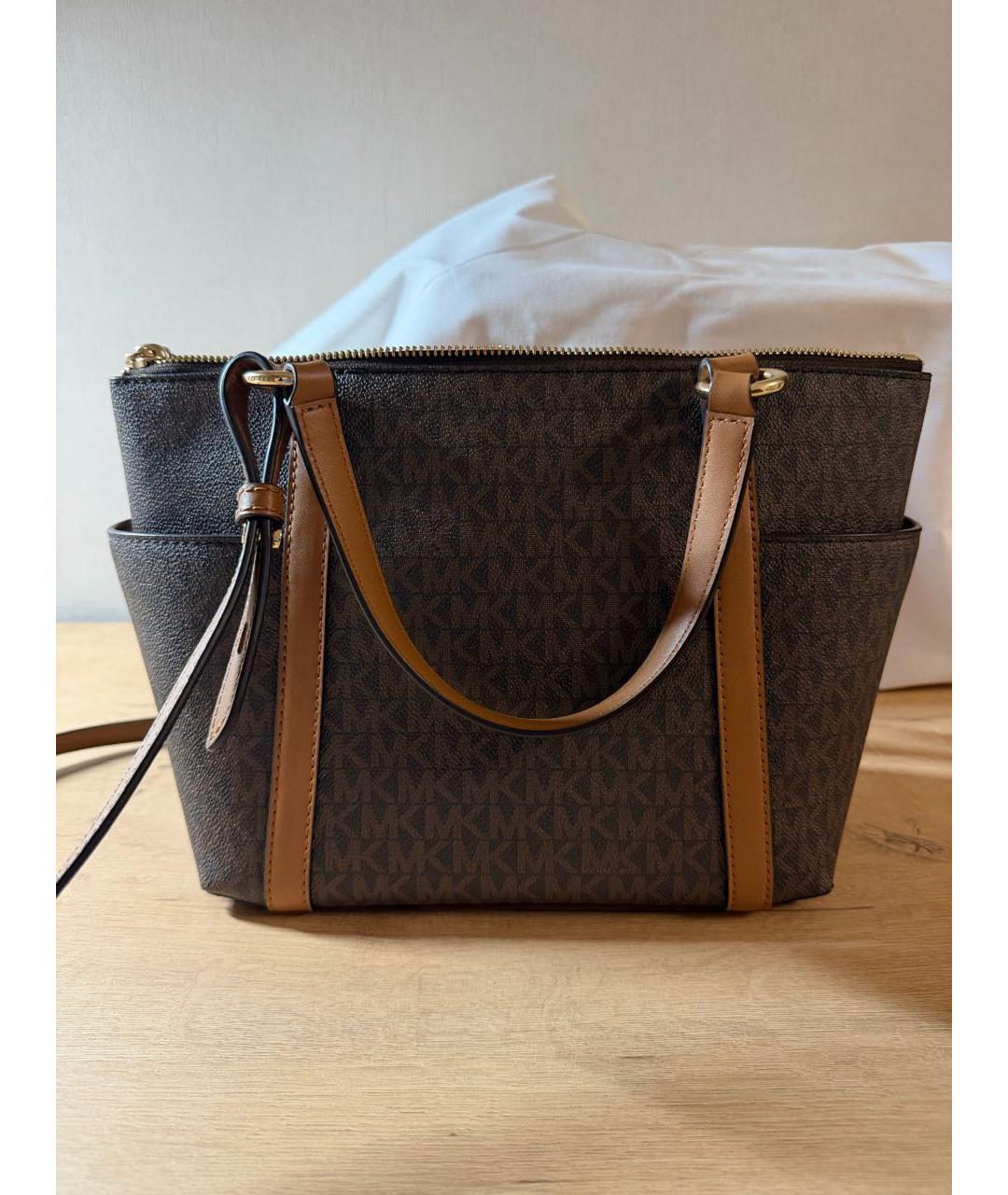 MICHAEL KORS Коричневая сумка через плечо из искусственной кожи, фото 3