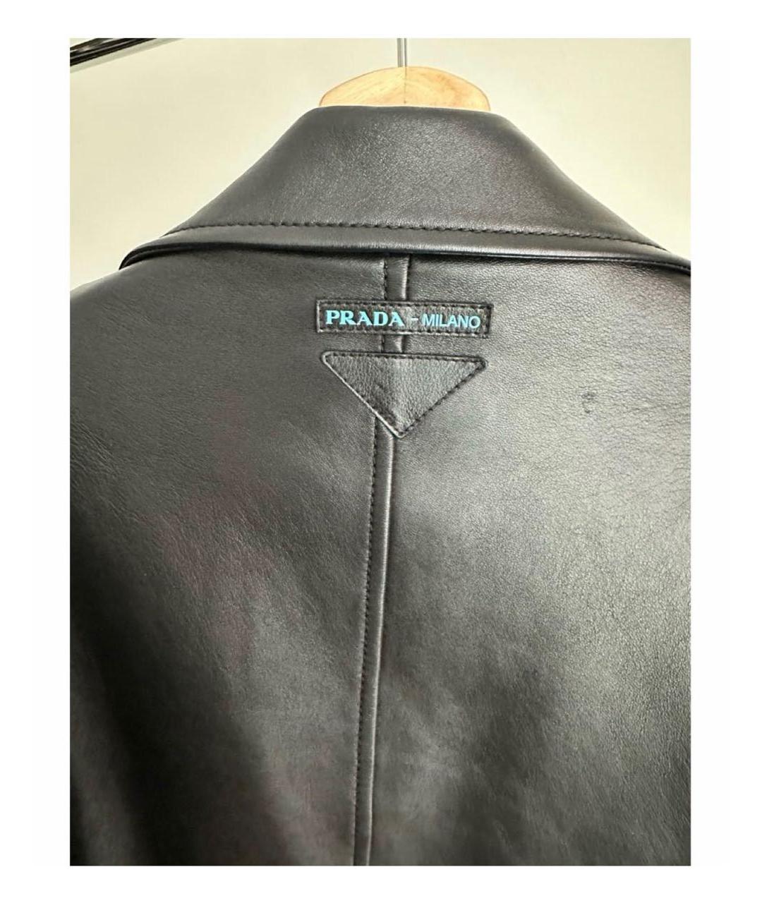 PRADA Черная кожаная куртка, фото 3