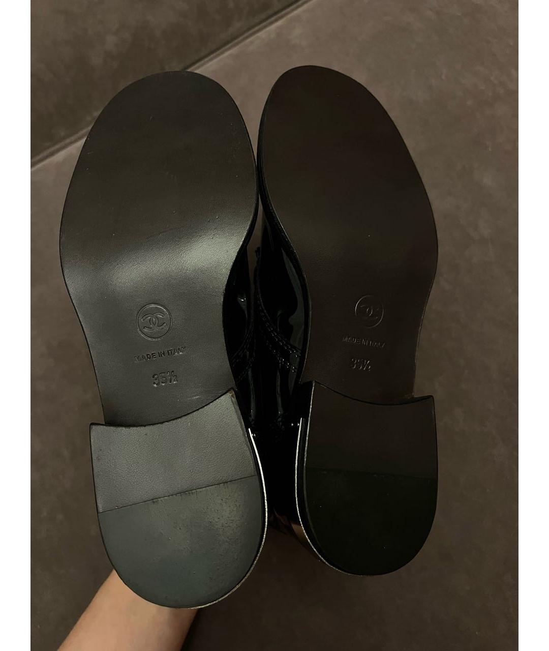 CHANEL Черные ботинки из лакированной кожи, фото 5