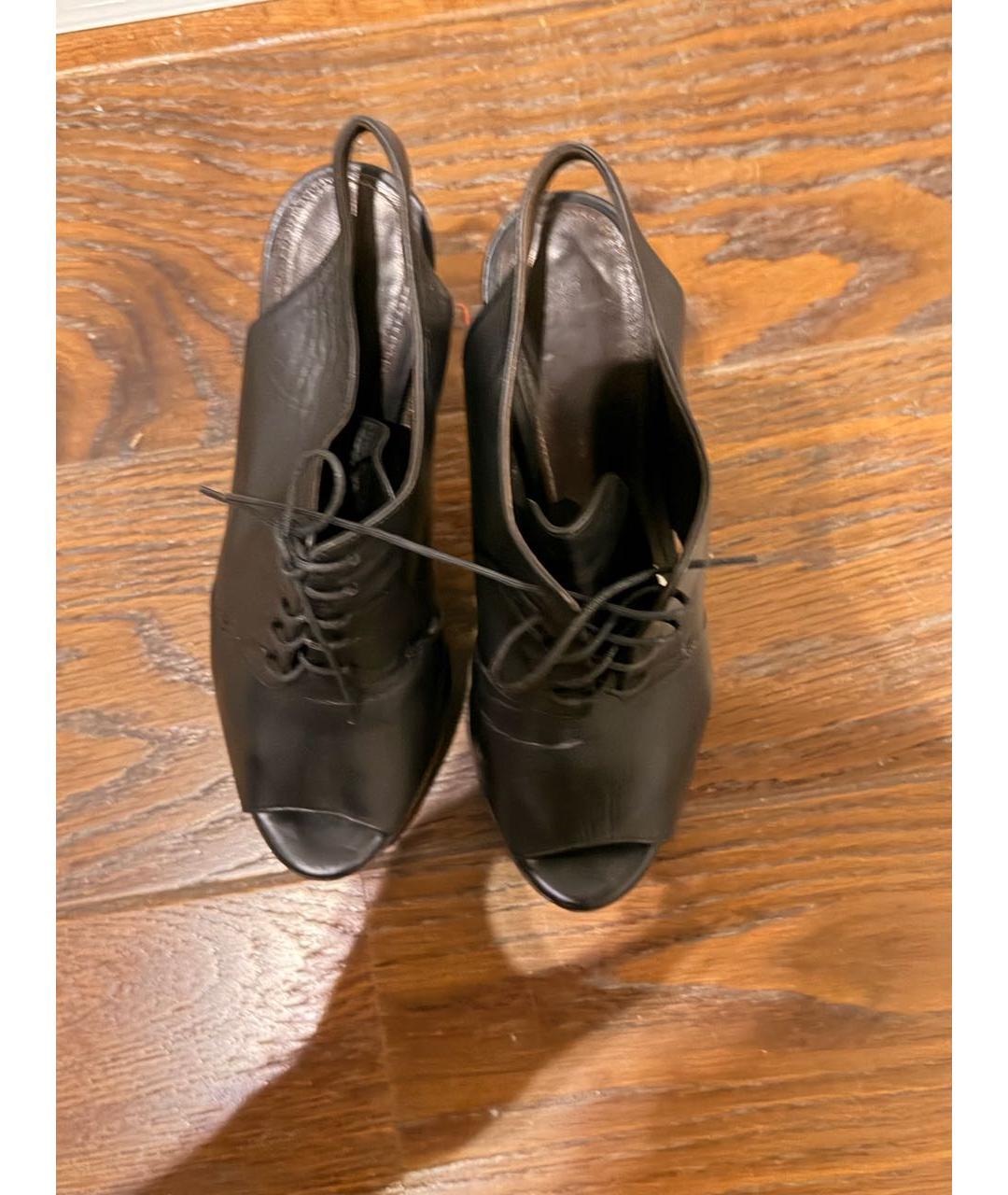 JIL SANDER Черные кожаные туфли, фото 3