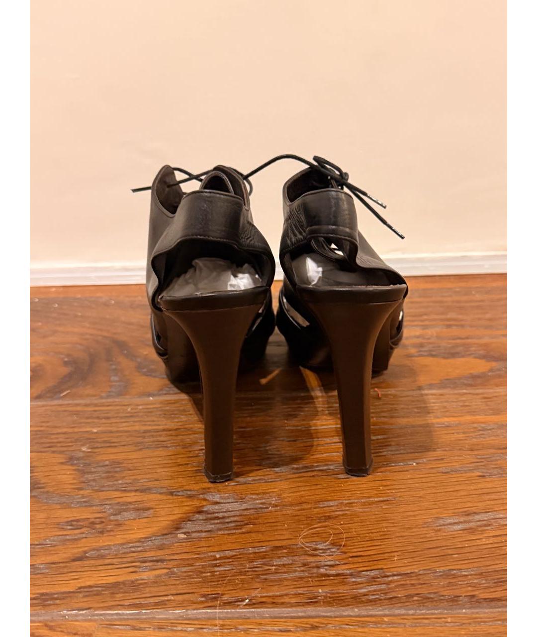 JIL SANDER Черные кожаные туфли, фото 4