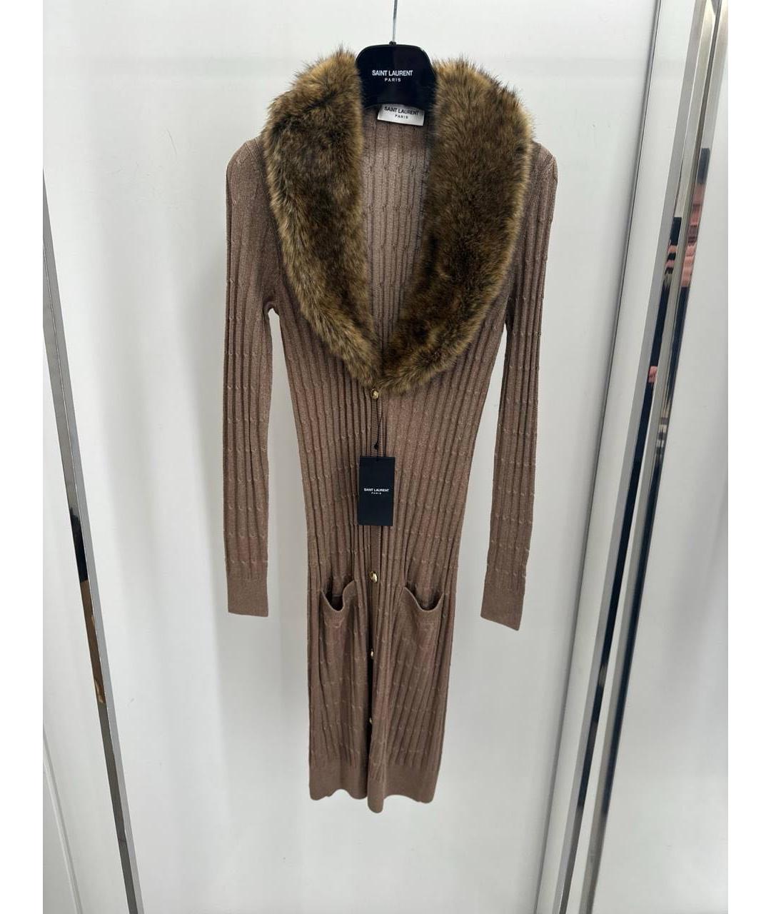 SAINT LAURENT Бежевое платье, фото 4