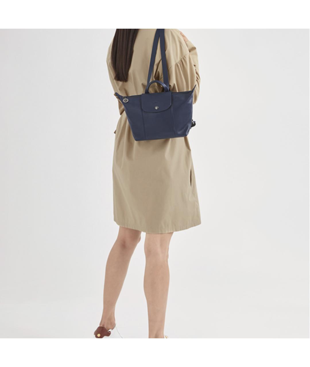 LONGCHAMP Синяя тканевая сумка через плечо, фото 4