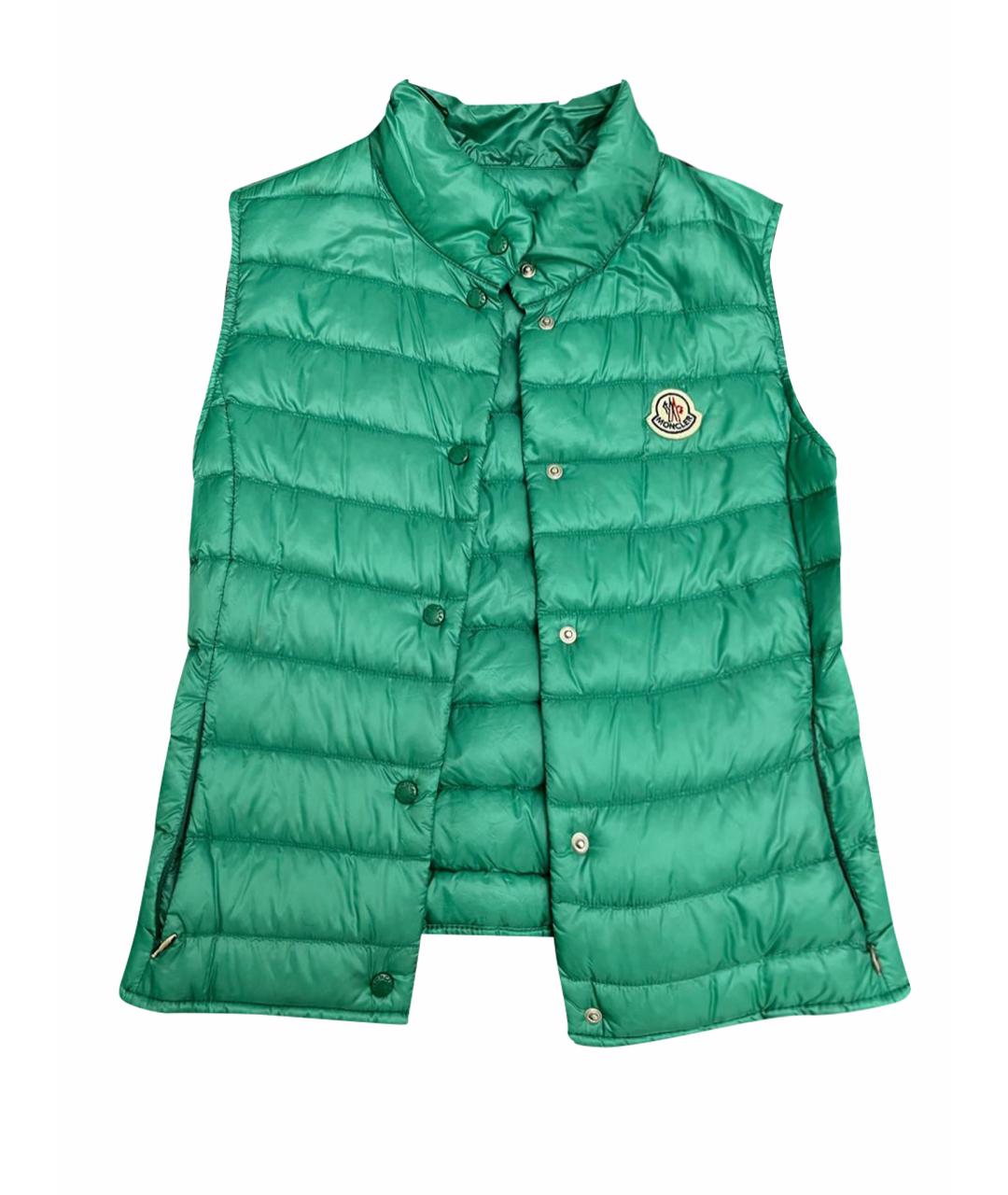 MONCLER Зеленый полиэстеровый жакет / жилет, фото 1