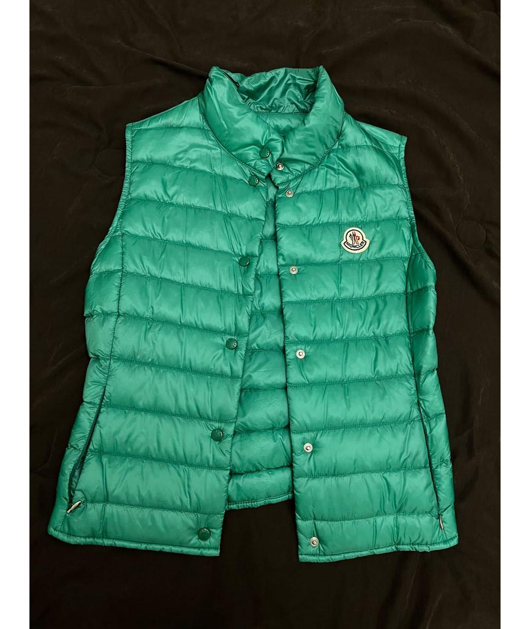 MONCLER Зеленый полиэстеровый жакет / жилет, фото 8