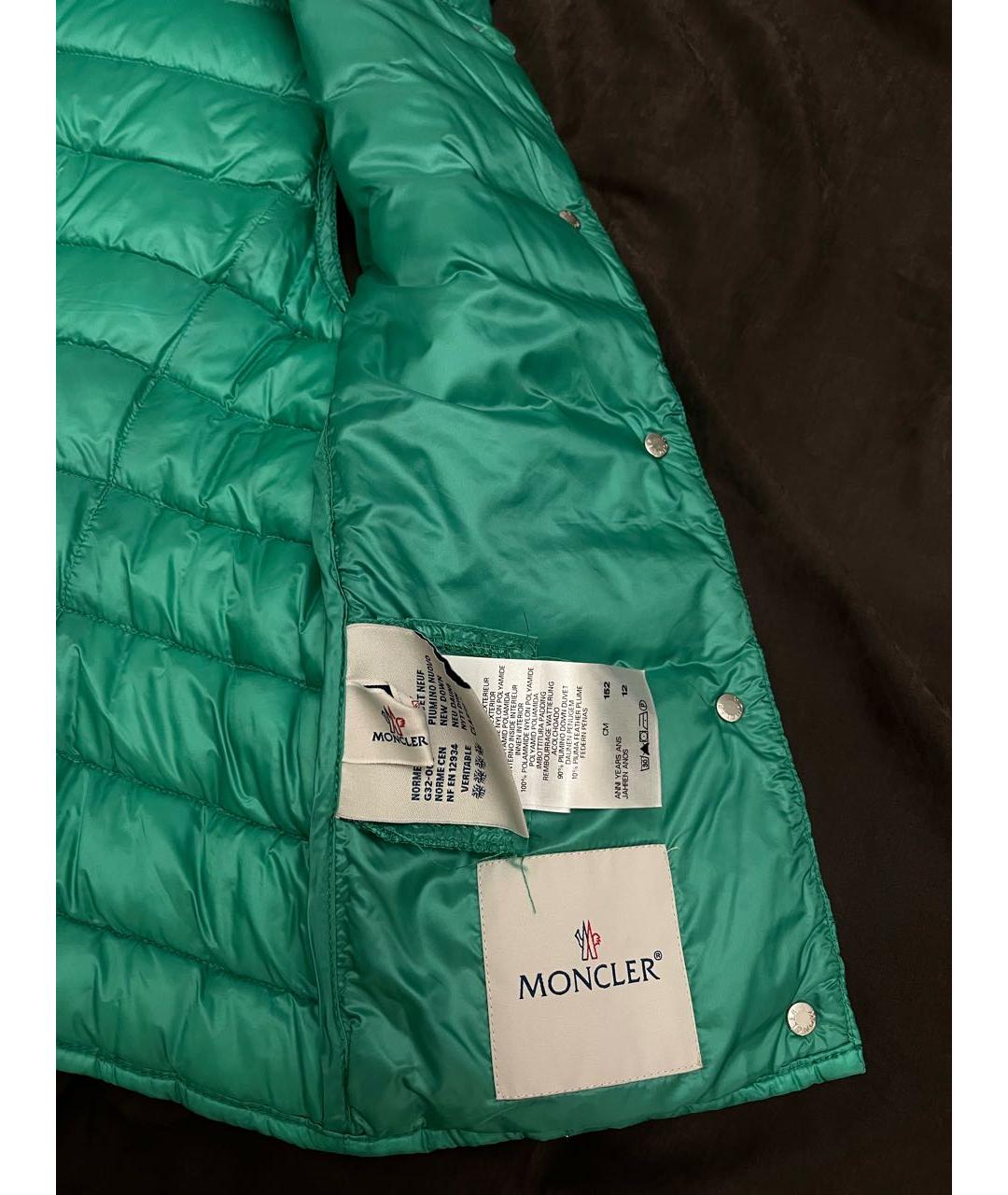 MONCLER Зеленый полиэстеровый жакет / жилет, фото 4