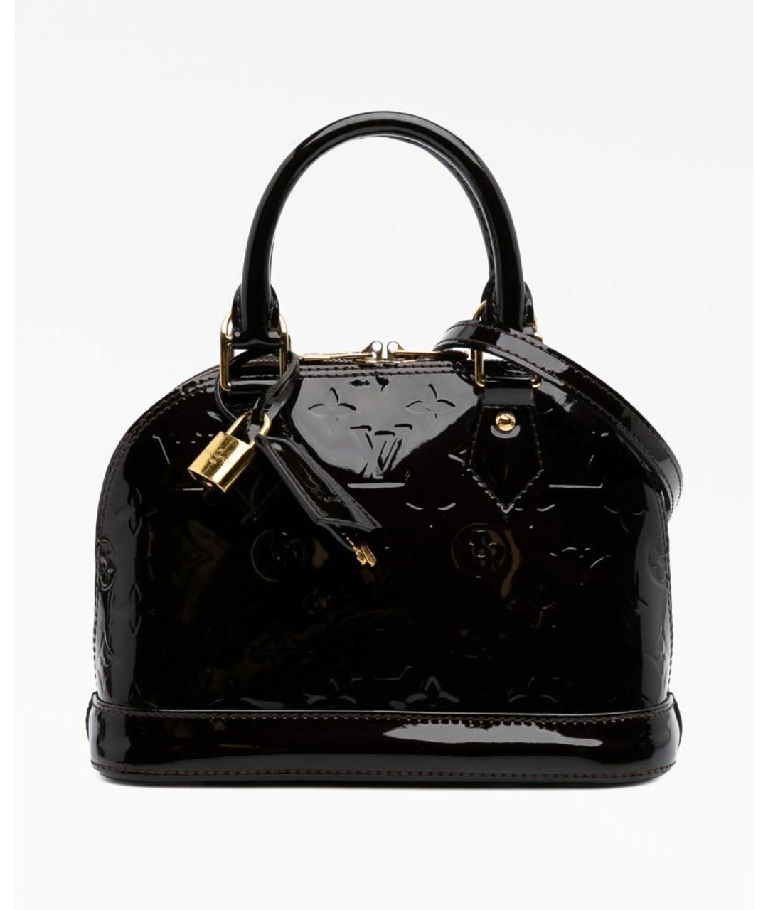 LOUIS VUITTON Черная сумка через плечо из лакированной кожи, фото 9