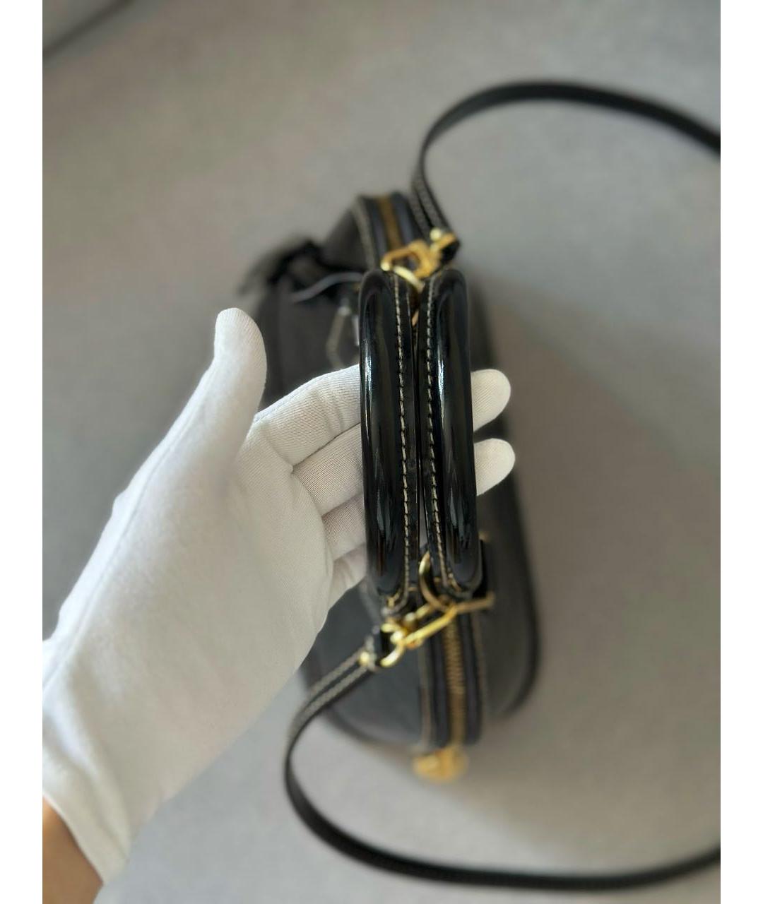 LOUIS VUITTON Черная сумка через плечо из лакированной кожи, фото 7