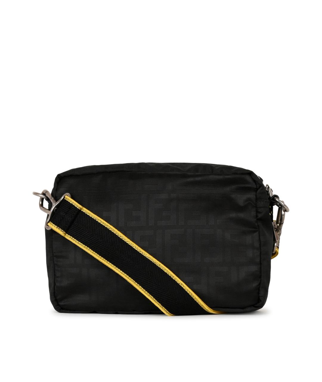 FENDI Черная тканевая сумка на плечо, фото 5