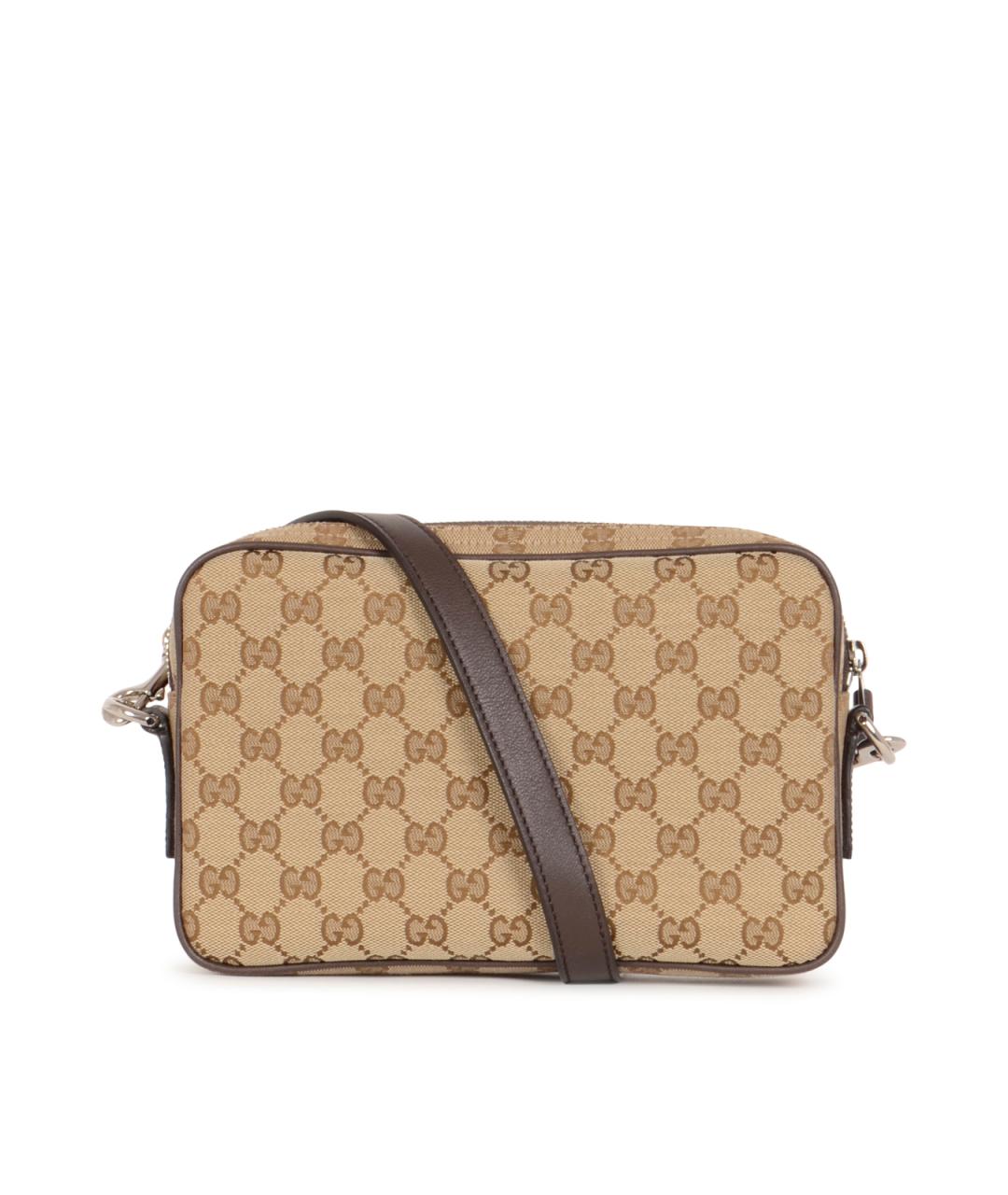 GUCCI Бежевая тканевая сумка на плечо, фото 3