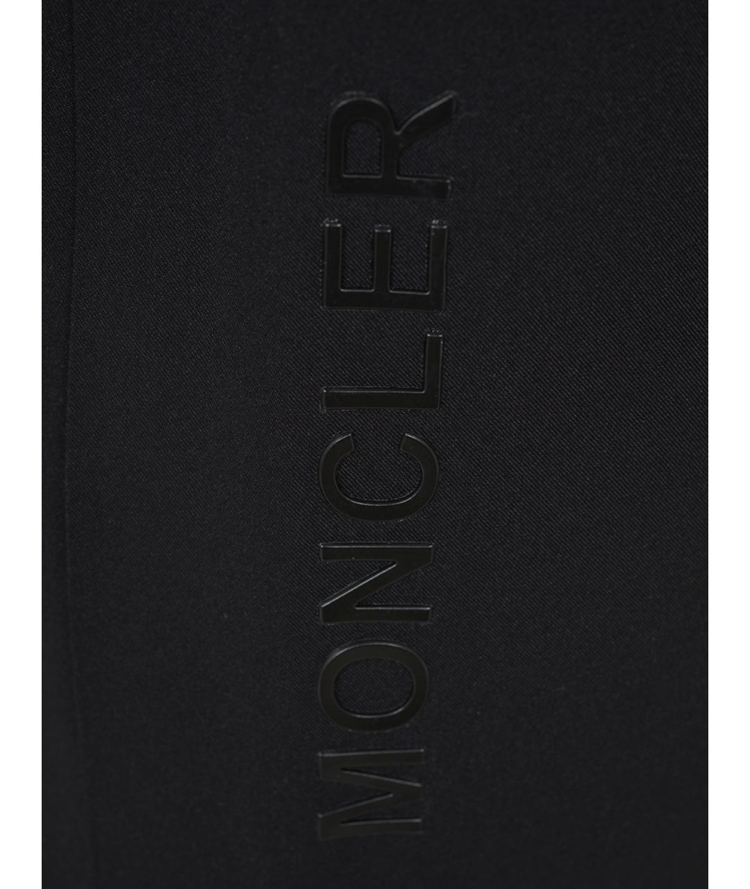 MONCLER GRENOBLE Черные полиамидовые повседневные брюки, фото 3