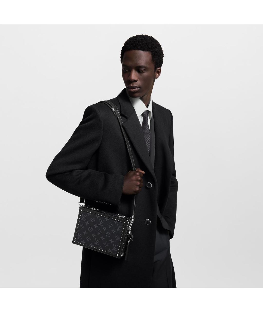 LOUIS VUITTON Черная сумка на плечо из канвы, фото 8