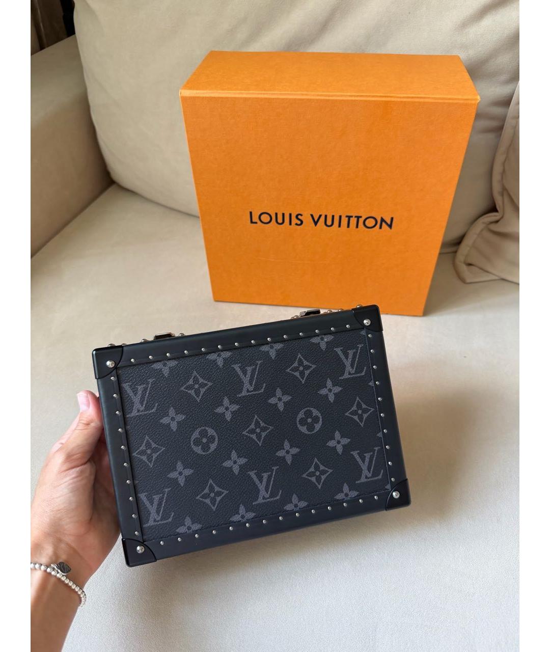 LOUIS VUITTON Черная сумка на плечо из канвы, фото 9