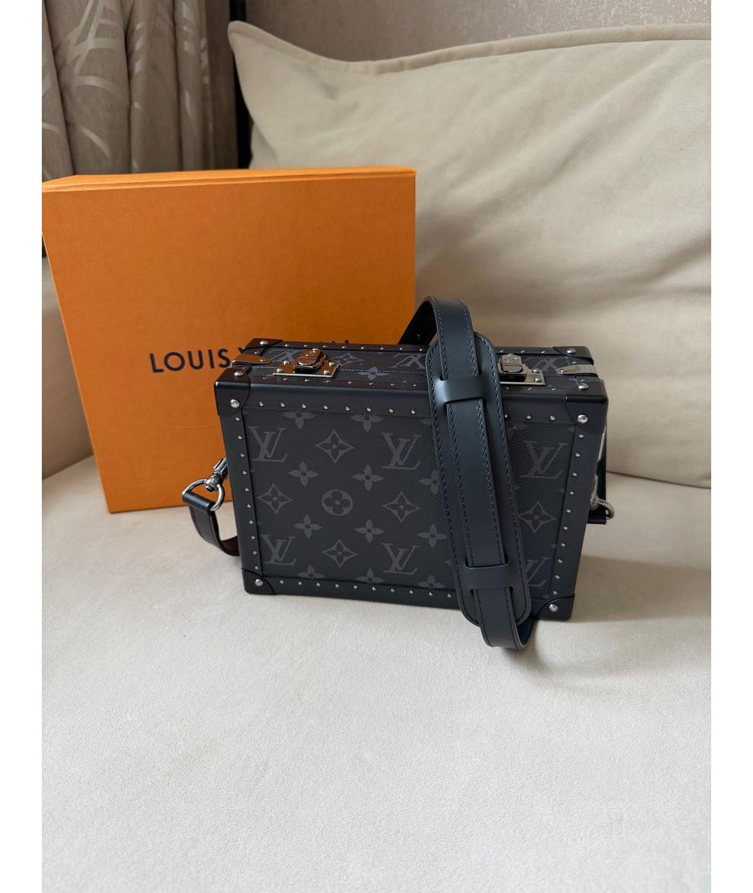 LOUIS VUITTON Черная сумка на плечо из канвы, фото 7