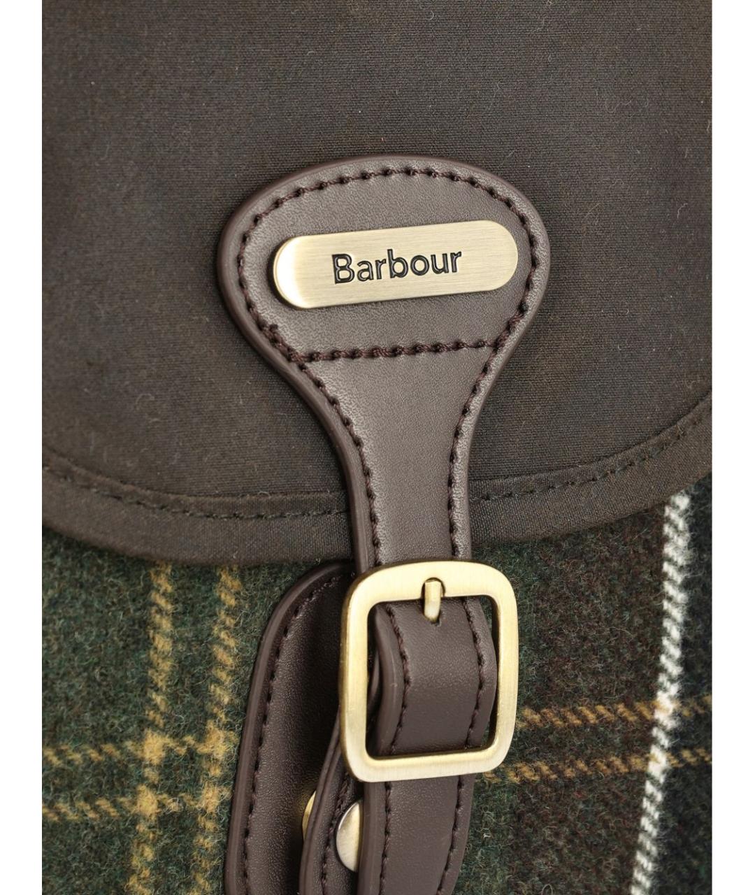BARBOUR Зеленая синтетическая сумка через плечо, фото 4