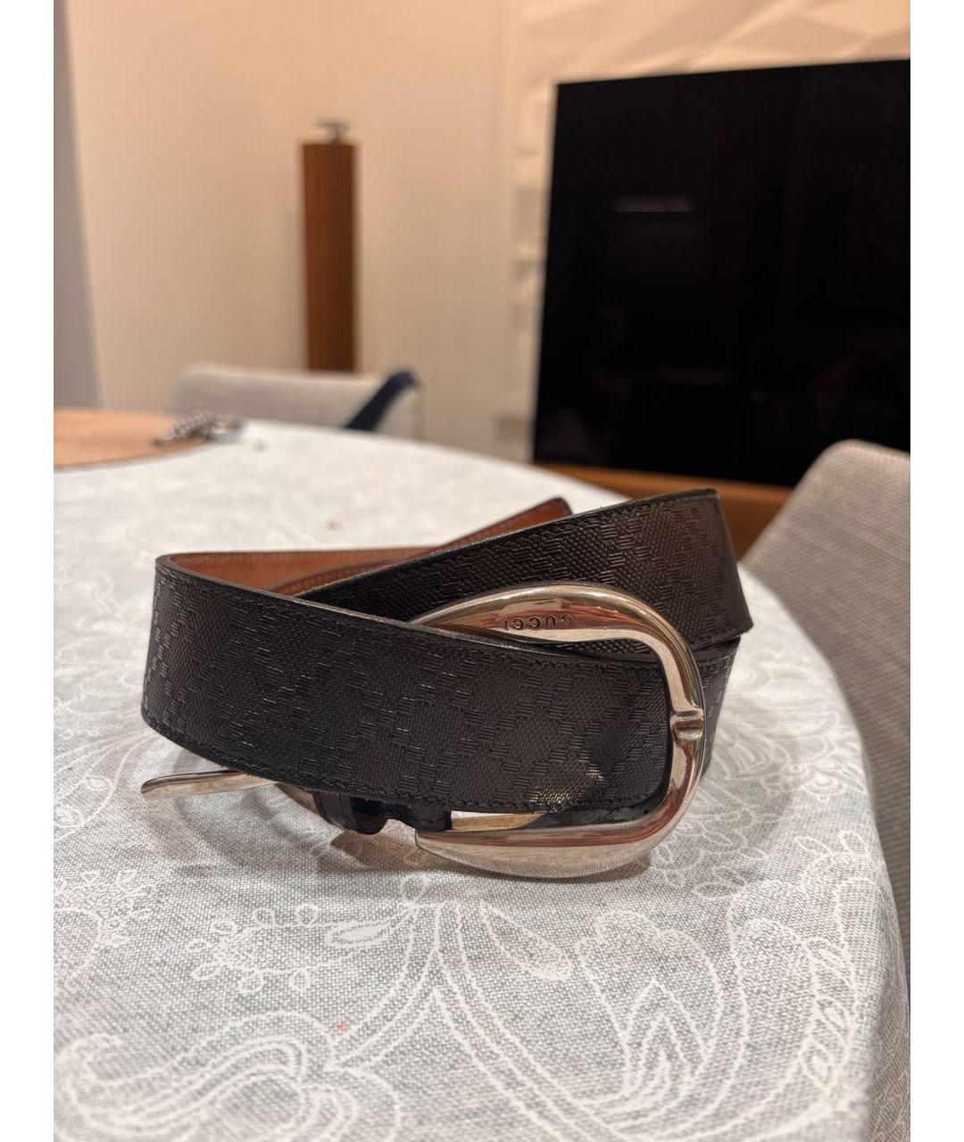GUCCI Черный кожаный ремень, фото 4