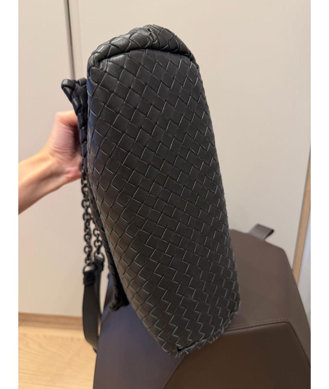BOTTEGA VENETA Черная кожаная сумка через плечо, фото 3
