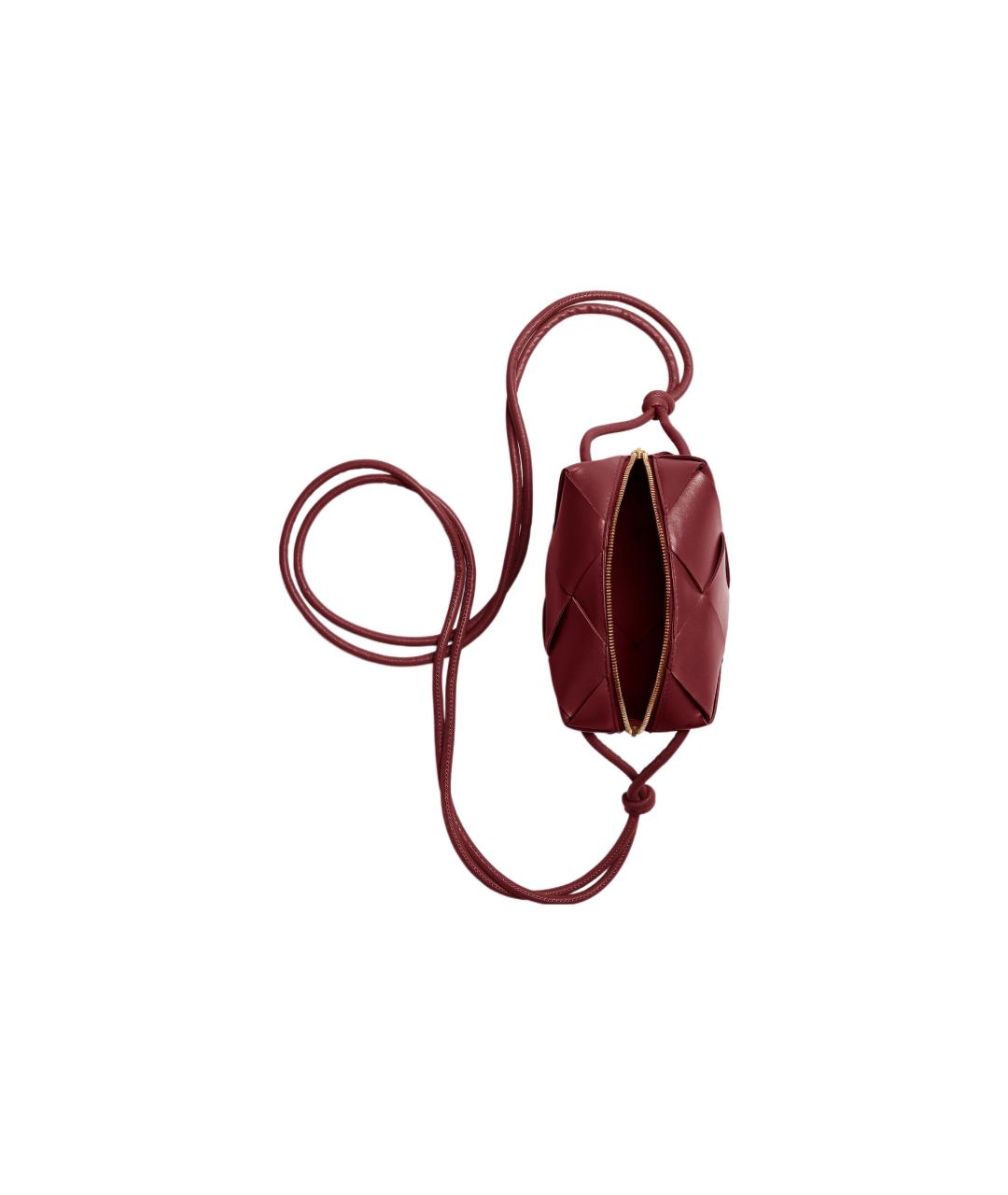 BOTTEGA VENETA Красная кожаная сумка через плечо, фото 4
