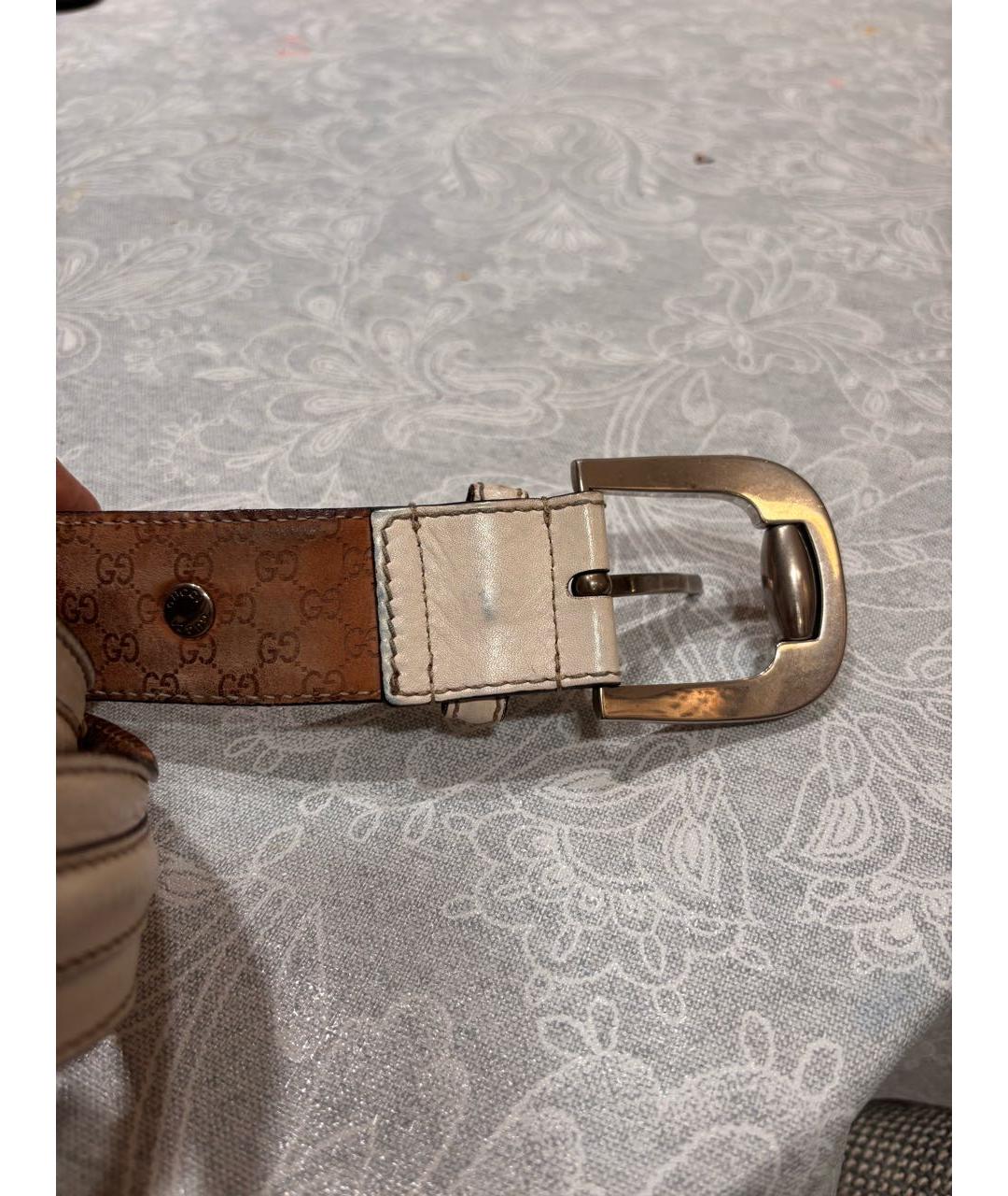 GUCCI Белый кожаный ремень, фото 2